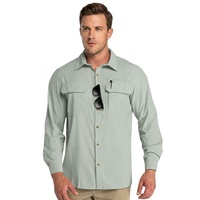 Kledingstuk met aangepast logo, voor volwassenen, outdoor, UPF 50, heren, knoopsluiting, winddicht, lange mouwen, UV-bescherming, sneldrogend, blank polyester, visshirt