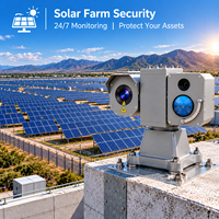 Caméra PTZ robuste pour surveillance extérieure à trois capteurs EO IR avec illuminateur laser pour zones restreintes de fermes solaires
