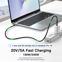 Câble USB4.0 certifié tressé, vidéo 8K, USB-C PD 240W, charge rapide USB4, câble de charge USB, câble de données USB C 40 Gbps pour Macbook