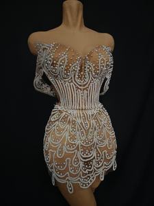 <span class=keywords><strong>Robe</strong></span> <span class=keywords><strong>de</strong></span> soirée <span class=keywords><strong>de</strong></span> ballet en soie/coton à paillettes blanches <span class=keywords><strong>pour</strong></span> adultes Lurong, style célébrité, festival, soirée, bal, podium - Product Image 4