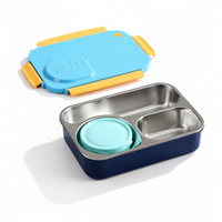 Kinder-Bento-Lunchbox aus Edelstahl 304 mit Fächern, Auslaufsicher für Schule, Studenten, Outdoor-Camping, Lebensmittelbehälter