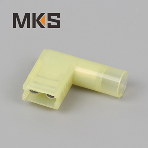 187250シリーズレッドブルーイエローナイロン完全絶縁真ちゅう90度右メスフラッグ形状スペードワイヤーディスコネクトコネクター - Product Image 3