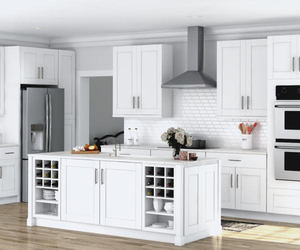 Armoire murale de cuisine modulaire sur mesure en bois, finition laquée haute brillance, style moderne, solution complète Santopova pour la cuisine - Product Image 2
