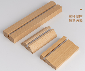 แท่นวางเมนูโลโก้แบบกำหนดเองโต๊ะอะคริลิคพร้อมฐานไม้ขาตั้งป้ายพลาสติกสำหรับคลังสินค้าและอุปกรณ์ซูเปอร์มาร์เก็ต - Product Image 5