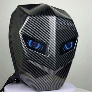 Sac à dos LED lumineux pour moto Night Shadow Knight, nouveau style, avec écritures lumineuses et motif œil de roue, sac pour casque intégral de moto pour homme - Product Image 2