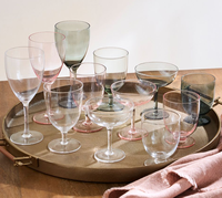Nouvelle collection de verrerie en cristal de couleur fumée, fabriquée à la machine, à prix abordable, pour restaurants et bars : verres à vin, verres à eau et verres à jus