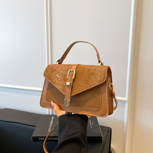 Bolso Bandolera de Verano para <span class=keywords><strong>Mujer</strong></span>, Diseño Exclusivo para el Traslado Diario, Novedad 2026, Bolso de Mano de Alta Gama, Simple, de Hombro Único, de PU, Cuadrado Mediano, Texturizado - Product Image 1