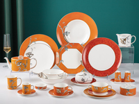 P & T Royal Ware Vaisselle Élégante Assiette de présentation Ensemble de vaisselle pour petit-déjeuner Ensemble de table Vaisselle Style européen Plat à beurre pour la maison