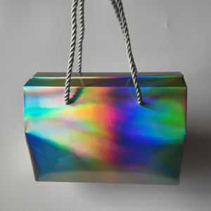 Boîte cadeau holographique avec poignée, prix de gros, faible MOQ, boîte pliante personnalisée, exquise, pour épicerie, articles divers - Product Image 6