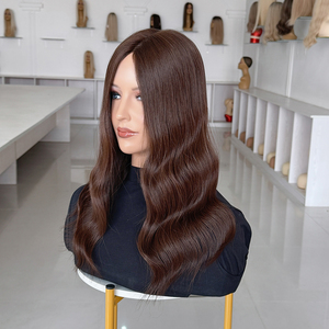Topper capillaire en cheveux humains russes 5x6.5 avec base en soie et clips en PU silicone, brun chocolat, pour femmes souffrant de perte de cheveux - Vente chaude usine - Product Image 6