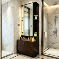 Miroir de coiffeuse de style français, moderne et luxueux, en bois durable, pour chambre à coucher, application maquillage