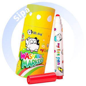 Marqueurs d'art corporel lavables à pointe ronde DC015-O, 12 couleurs, non rétractables, pour tout-petits et enfants, <span class=keywords><strong>encre</strong></span> à base d'eau, ensemble <span class=keywords><strong>de</strong></span> stylos à <span class=keywords><strong>dessin</strong></span> - Product Image 1