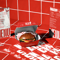 Service ODM disponible, boîte à hot-dogs et hamburgers en papier kraft biodégradable sur mesure pour les restaurants de restauration rapide