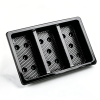 Boîte blister noire mate sur mesure, plateau en plastique à compartiments multiples pour le stockage séparé des pâtisseries, des biscuits et des en-cas