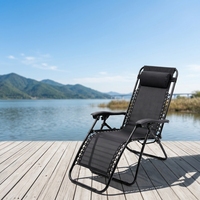 Chaise longue d'extérieur portable, inclinable et pliable, avec structure en fer, pour piscine, terrasse, camping, lit de camp