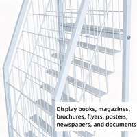 Étagère de bibliothèque moderne personnalisée, présentoir de livres, magazines, brochures, prospectus, affiches, journaux, documentation, présentoir en métal pour magasin