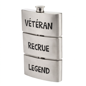 Custom Etched Triple Combo Lightweight Rectangular Alloy Steel Drinking Flask Heavy Duty Modern <b>Gift</b> for Spirit <b>Lovers</b> - Product Image 1