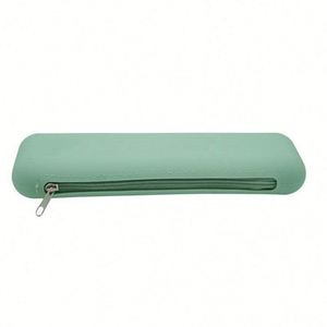 Fashionable Waterproof Silicone Rectangular Pencil <b>Case</b> Pouch Compact Portable Cosmetic Coin Purse Zipper for <b>Makeup</b> Brush - Product Image 4