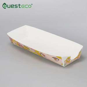 Plateau en papier d'emballage à emporter de carton imprimé personnalisé jetable pour frites, hot-dog, hamburger et collations - Product Image 5