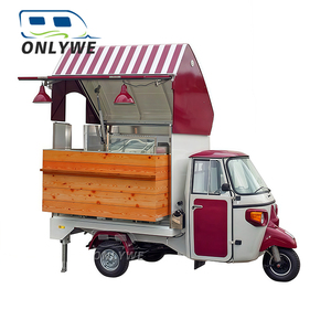 ONLYWE Stand de <span class=keywords><strong>concession</strong></span> mobile Tuk Tuk Food Truck Ice Cream Van Ice Cream Piaggio Ape Wine Cabinet Truck - Product Image 4