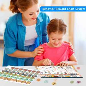 Bloc de Notas Grande Boho 32 para Niños, Sistema de Pegatinas Magnéticas con 2328 Pegatinas de Formas, Tabla de Recompensas de Comportamiento, Material de Papel - Product Image 6