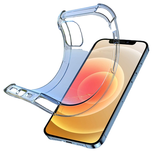 For iPhone 12 Pro Case , Shockproof Transparent Clear Soft TPU Bumper Phone Case Back Cover Fundas Para Celulares