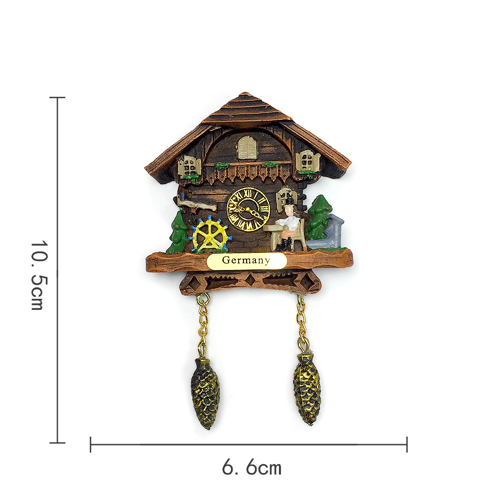 Colorido reloj de cuco de madera alemán 4