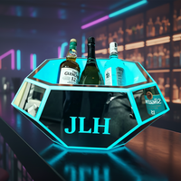 Nuevo Soporte de Acrílico de Lujo para Botellas de Champán, Vino y Cerveza con Logotipo Personalizado para Fiestas en Bares y Clubes, Cubo de Hielo LED con Luz