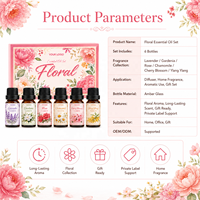 Ensemble d'huiles parfumées florales de haute qualité pour diffuseur, humidificateur, huiles d'aromathérapie pour la fabrication de bougies, de bains et de parfums