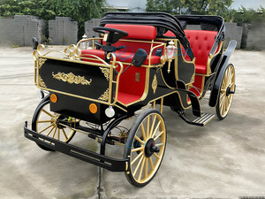 Chinese Antique Red Sightseeing Horse Travel Horse-drawn Carriage Wedding Tourism Natural Carriage - Product Image 2