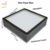 Filtre à air en boîte avec média plissé en fibre de verre et cadre en aluminium pour la gestion de l'air des salles blanches CVC