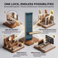 Cerradura Inteligente de Aleación de Zinc con RFID para Puertas de Hogares, Apartamentos y Oficinas, con Desbloqueo por Código, Tarjeta y Llave, de Bajo Consumo Energético