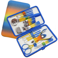 WELLFLYER MS-859 vente en gros ensemble professionnel de manucure pédicure en acier inoxydable outils pour ongles colorés cadeau créatif ensemble de coupe-ongles