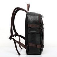 Wholesale Custom High Quality PU Leather Backpack for Men 3 Colors Simple Vintage Travel Business 15.6 Inches Laptop Backpack