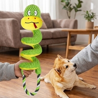 Jouet interactif pour chien, serpent en peluche couineur, résistant aux morsures, avec corde, pour l'entraînement des chiots et chiens de petite et moyenne taille