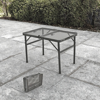 Table de gril portable en aluminium de conception moderne avec chariot de gril inclus et table d'appoint pour la cuisine en plein air Accessoire de barbecue indispensable