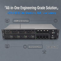 Extenseur HDMI Fibre Optique Unidirectionnel 4K60 4 Canaux avec Transmetteur Récepteur Audio Équilibré XLR 4 Canaux pour Transmission Vidéo Pro AV