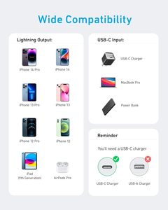 สายเคเบิล ANKER 310 USB-C เป็น <span class=keywords><strong>Lightning</strong></span> ได้รับการรับรอง MFi สำหรับ <span class=keywords><strong>iPhone</strong></span> <span class=keywords><strong>14</strong></span> ซีรีส์ รองรับการชาร์จเร็วและการถ่ายโอนข้อมูล รุ่น A81A5 A81A6 - Product Image 5