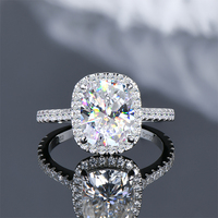 Bague de fiançailles en argent sterling 925 avec moissanite taille coussin de 4,0 carats, originale, pour femme