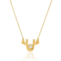 Ketting van titaniumstaal met strass, accessoire voor dames, ketting met enkele hanger, roestvrijstalen sieraden die niet vervagen