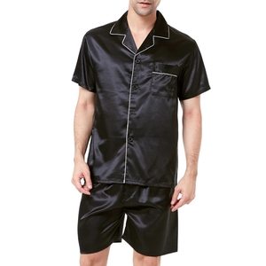 Satin Silk Pajamas <strong>Shorts</strong> for <strong>Men</strong> Rayon Silk Sleepwear Summer Male Pajama Set Soft Nightgown for <strong>Men</strong> <strong>Pyjamas</strong> - Product Image 3