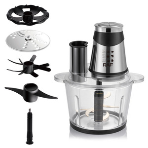 Robot culinaire électrique multifonction avec bol en verre de 3 L, lames dorées, pilon à igname et port d'alimentation supplémentaire - Product Image 5