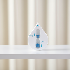 Minuteur de douche rotatif moderne fait main, <span class=keywords><strong>sablier</strong></span> en plastique étanche 5 min, écologique, goutte d'eau, octogone, ventouse, pour enfant - Product Image 1