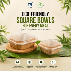 Bol carré jetable biodégradable de qualité alimentaire 1000 ml du fabricant malaisien pour l'emballage de gâteaux et de snacks en hôtellerie - Product Image 4