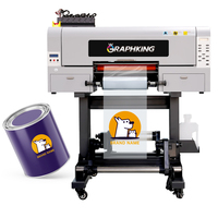 Impresora Graphking de tamaño A3, máquina de impresión de pegatinas UV rollo a rollo con 3 cabezales Xp600/i3200 para envolturas de tazas