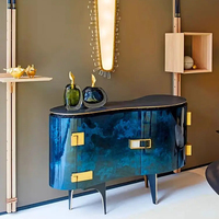 Meuble de rangement décoratif d'entrée haut de gamme, design artistique, style moderne et luxueux, pour porche ou couloir