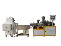 Extrusora de doble tornillo, Serie de tiras refrigeradas por agua con Control de programa automático PLC para granuladores de PP (pellets/polvo/líquido), 1 unidad