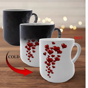 Taza Termocrómica de Cerámica con Grabado Personalizado, Mágica, que Cambia de Color en Forma de Corazón, Divertida e Innovadora, de 11 Onzas para Café - Product Image 1
