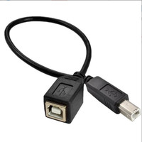 Produsen profesional baru kelas atas daftar miring usb b perempuan printer pemindai data kabel ekstensi