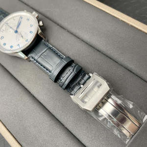 2025 Hot-Selling High-End Luxury Men's <b>Mechanical</b> <b>Watch</b> with Chronograph Function and Blue Hands Leather Strap - Product Image 5